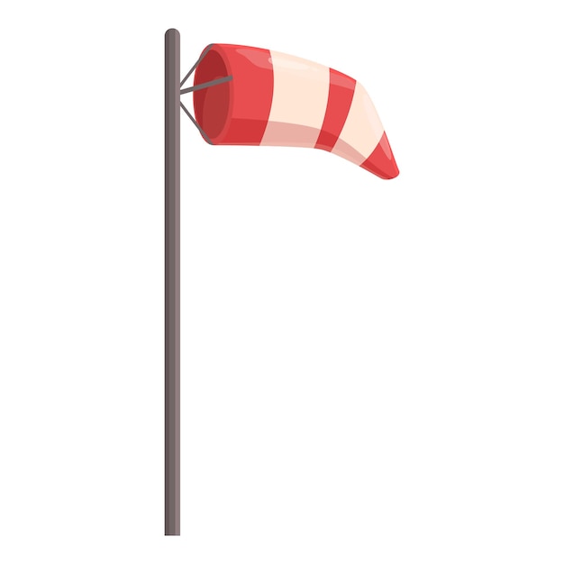 Vector simple illustration of a windsock showing the wind blowing