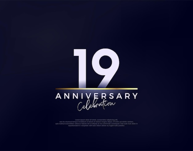 Vector simple modern and clean 19th anniversary celebration vector premium vector background for greeting and celebration
