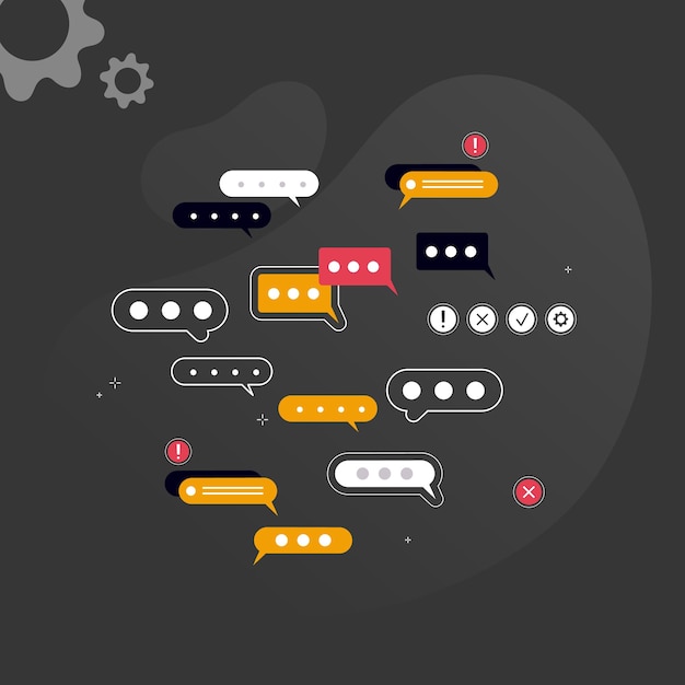 Vector simple multicolored icons related to programming and communication perfect for website mobile app