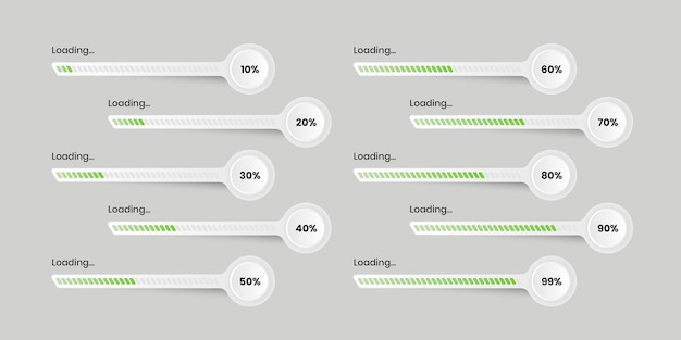 Vector simple progress bar or loading timer for web and mobile ui design