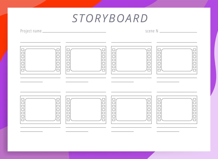 Vector simple storyboard isolated in white colorful vector background