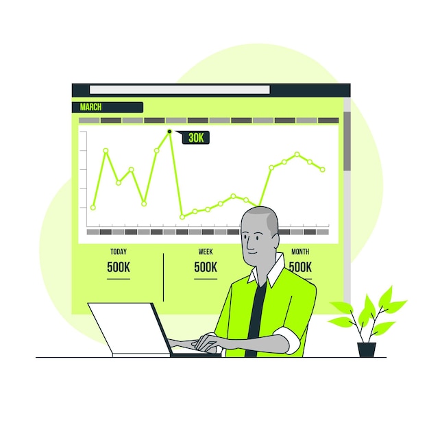 Vector site stats concept illustration