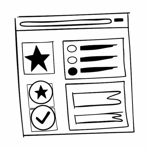 Vector sketch underline emphasis arrow star shape set