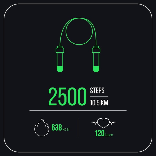 Vector skipping rope workout infographic card vector design