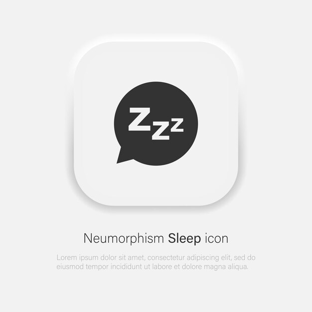Vector sleep vector icon in trendy neumorphism style. vector eps 10