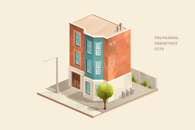 Vector small old tenement building home house