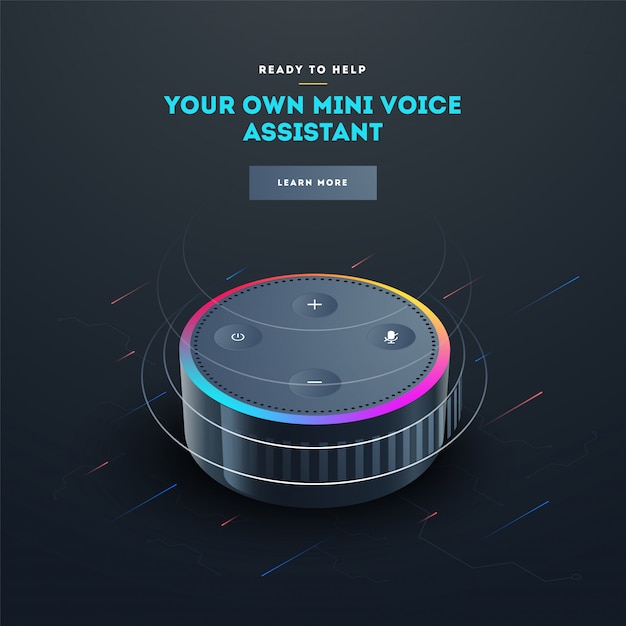 Vector smart voice recognition gadget. 
