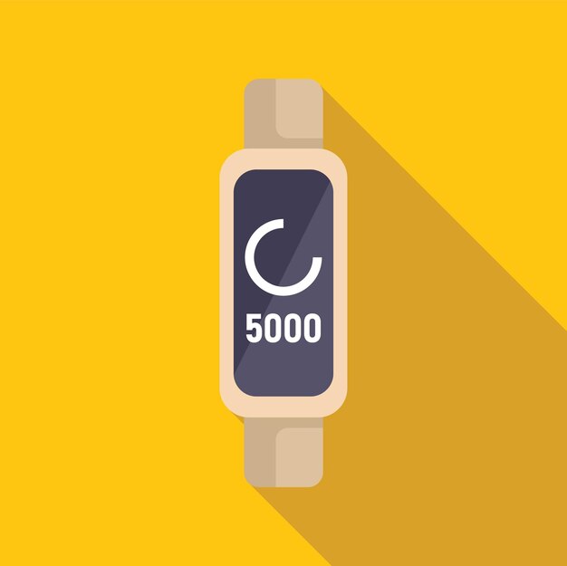 Vector smart watch is displaying steps walked during workout