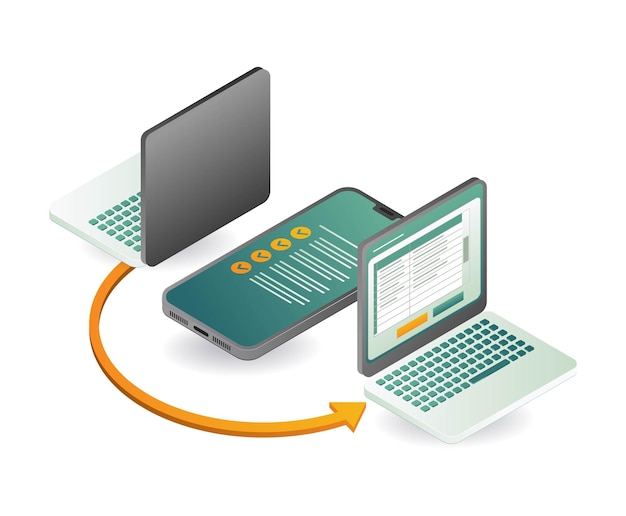 Vector smartphone computer data checklist