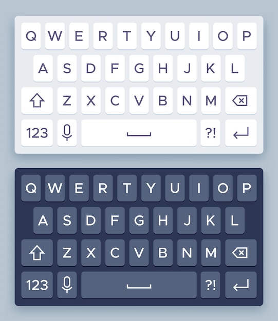 Vector smartphone keyboards set