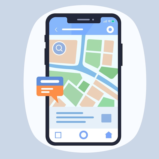 Vector smartphone map location