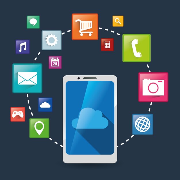 Vector smartphone mobile apps design