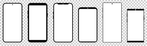 Vector smartphone mockup with blank screen