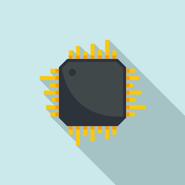 Vector smartphone processor icon flat illustration of smartphone processor vector icon for web design