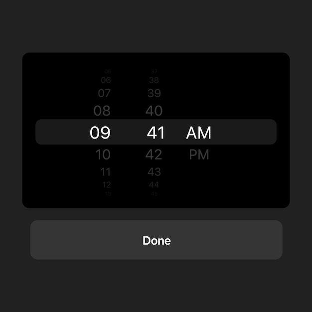 Vector smartphone setting up the time format time format setting menu popup menu