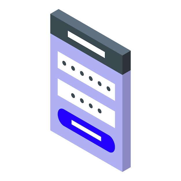 Vector smartphone showing login form with password and button