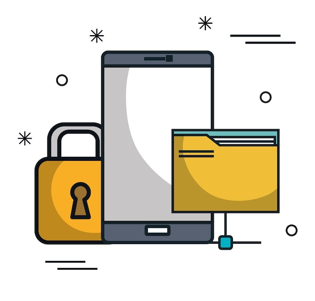 Vector smartphone technology data flat icon