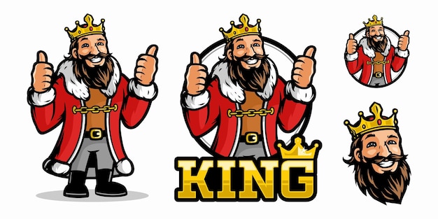 Vector smile king mascot character vector