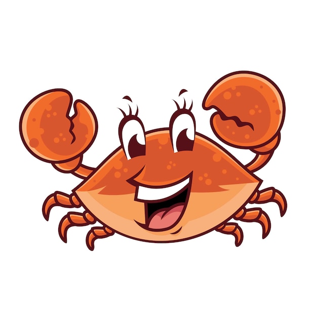 Vector smiling crab mascot design