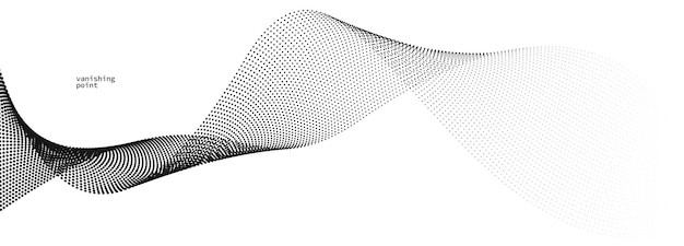 Vector smooth and relaxing shape vector abstract background with wave of flowing particles curve lines of dots in motion tranquil and soft image