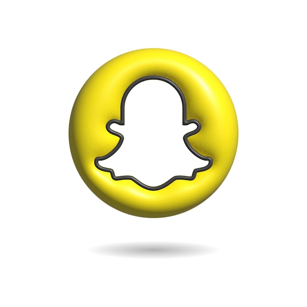 Vector snapchat 3d circle icon