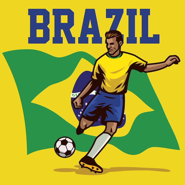 Vector soccer player of brazil