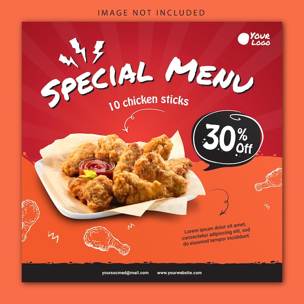 social media banner fried chicken