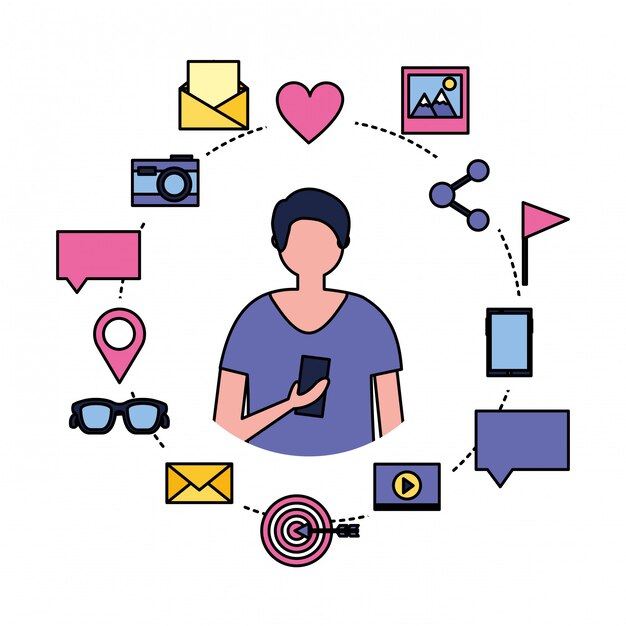 Vector social media digital