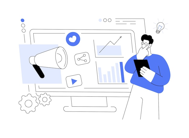 Vector social media management abstract concept vector illustration