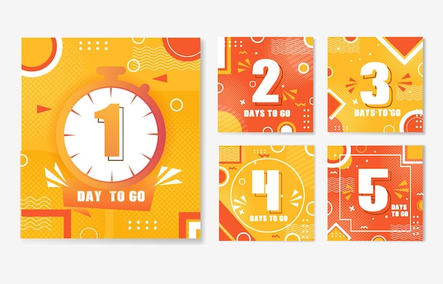 Vector social media post countdown template design