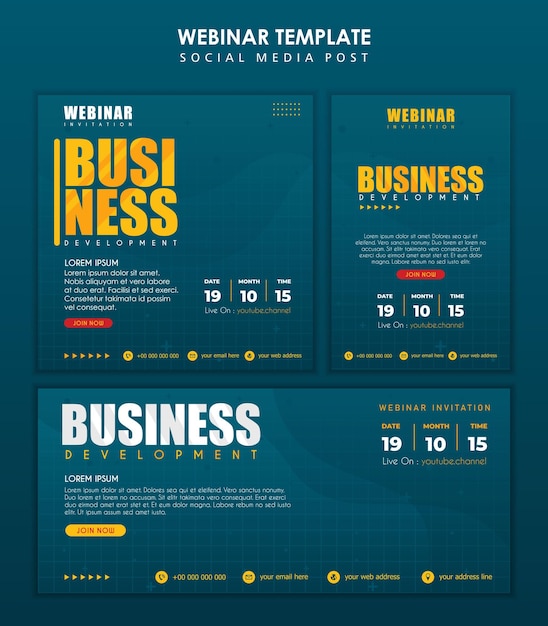 social media template with square grid pattern on blue background