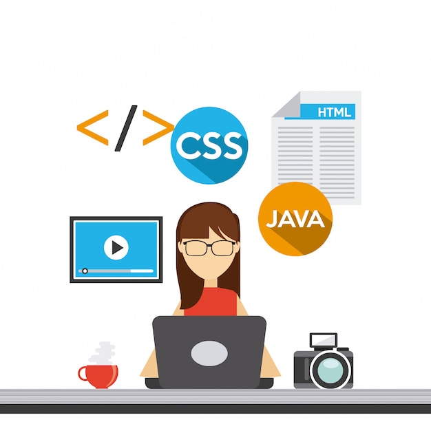 Vector software developer and programmer