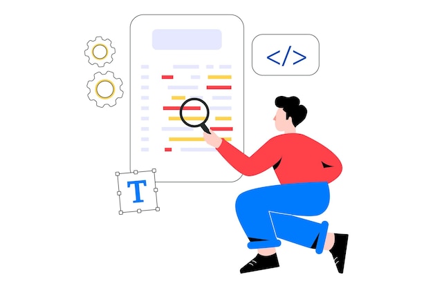 Vector software development flat style design vector illustration. stock illustration