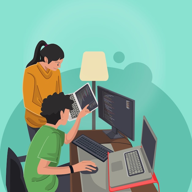 Vector software development illustration concept