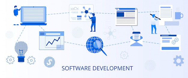 Vector software development programming coding homepage