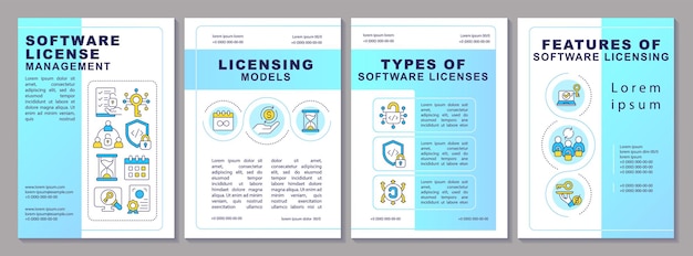Vector software licenses management brochure template