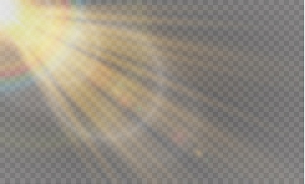 Vector  solar flare transparent special light effect design.