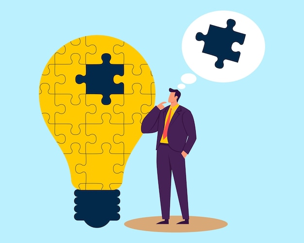 Vector solution to solve problem asking question and answer discover idea solving business