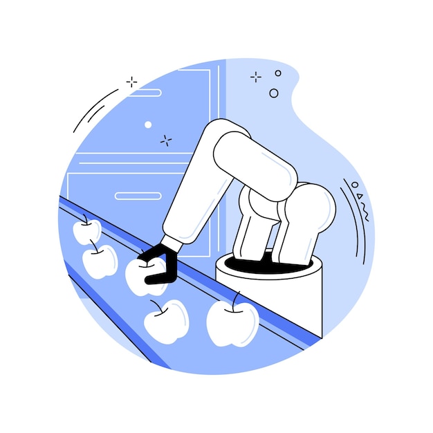 Vector sorting and packing robots isolated cartoon vector illustrations