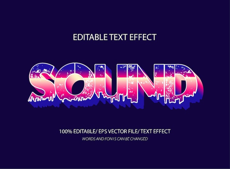 Sound text effect 3d text effect