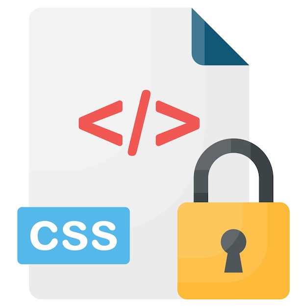 Vector source code locked concept protected objects vector design software and web development symbol