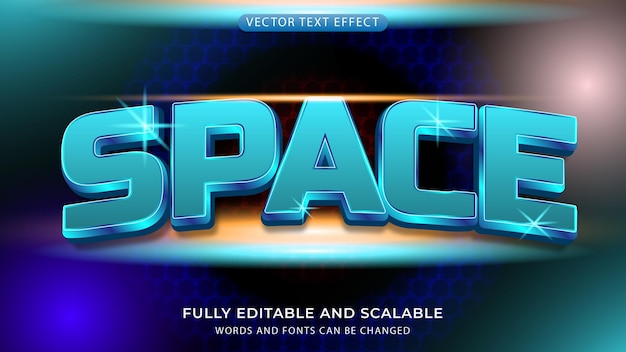 Vector space effect text with luxury and modern background editable eps file