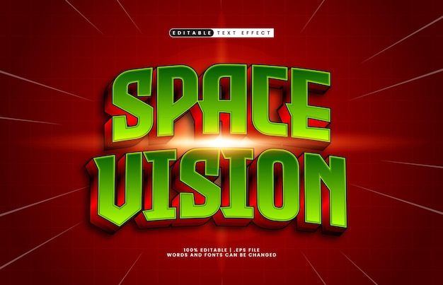 Vector space vision editable text effect with a planet and star text style