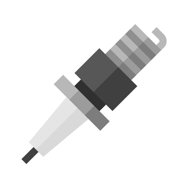 Vector spark plug icon in flat color style