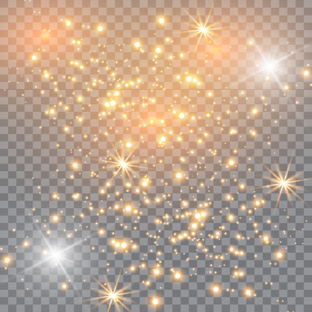 Vector sparks glitter special light effect. sparkling magic dust particles.