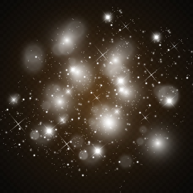 Vector sparks with a special light effect. glitters on a transparent background. sparkling particles of magic dust.
