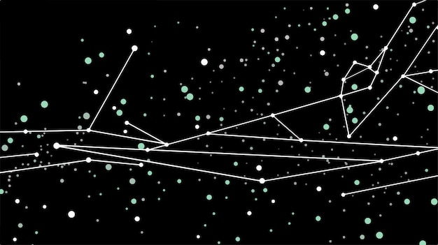 Vector spatial technological polygonal black and white shape