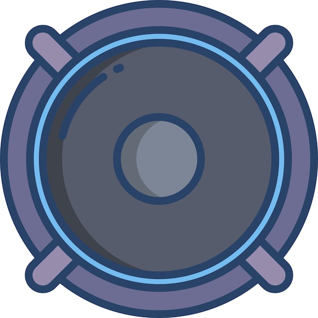 Vector speakersolid linear color vector illustration