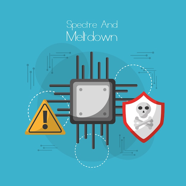 Vector spectre and meltdown board circuit virus warning alert security