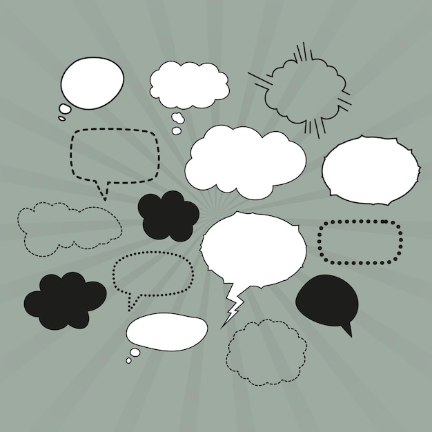 Vector speech bubble icons set talk bubble cloud speech bubbles collection vector illustration